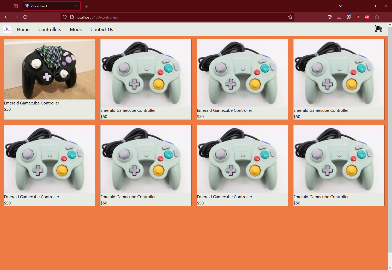 react gamecube items page